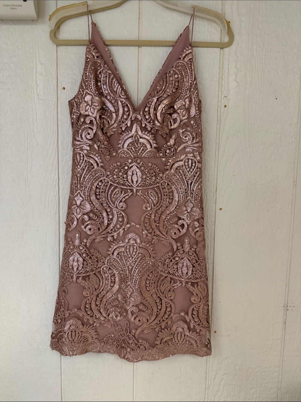 Altar'd State Rose Dusty Pink Lace Sequin Mini Dress